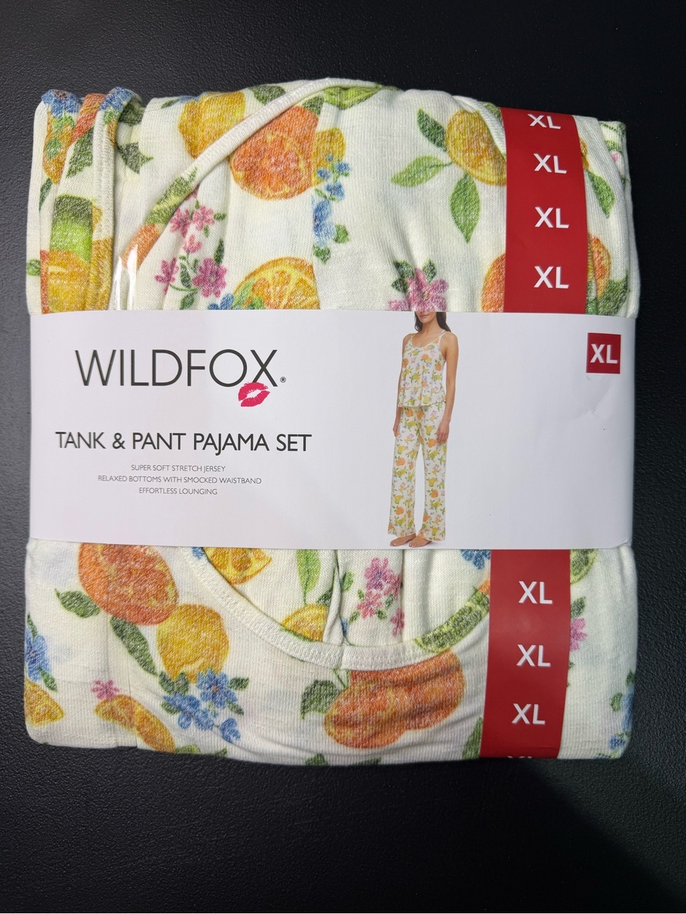 Wildfox Women’s Yellow Floral Tank & Pant Pajama Sleep Set XL NWT Soft Knit